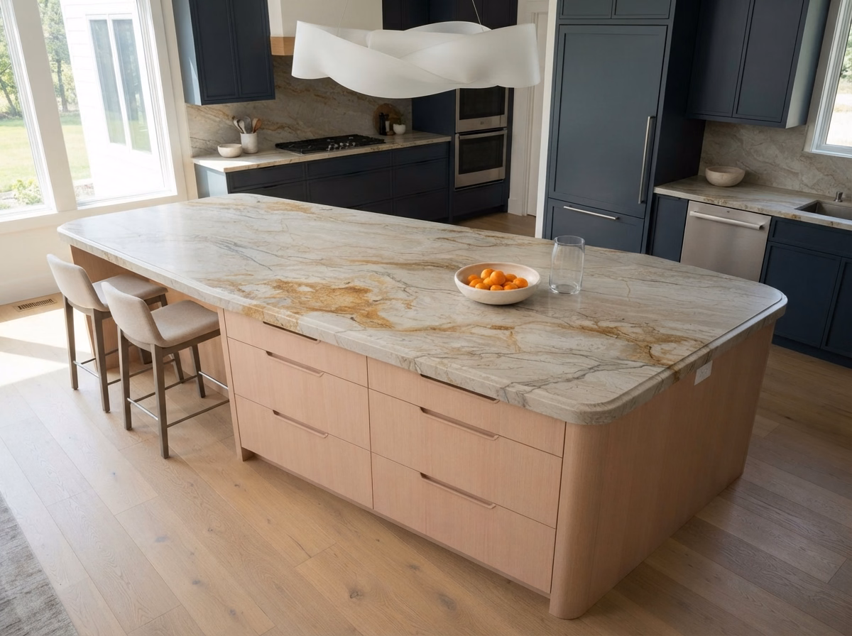 Kitchen Island Countertop Installation in San Bernardino County.