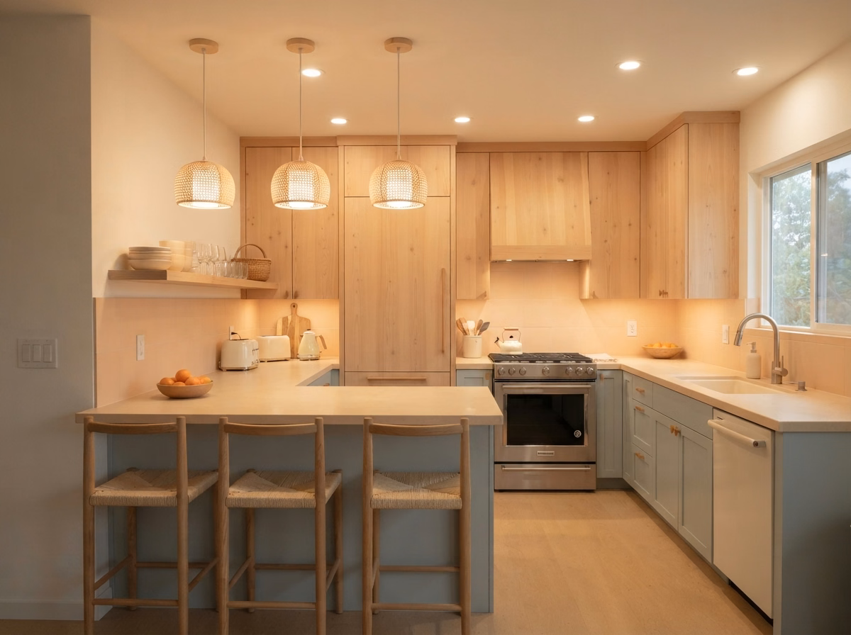 Coastal California Casual Lighting in San Bernardino County.