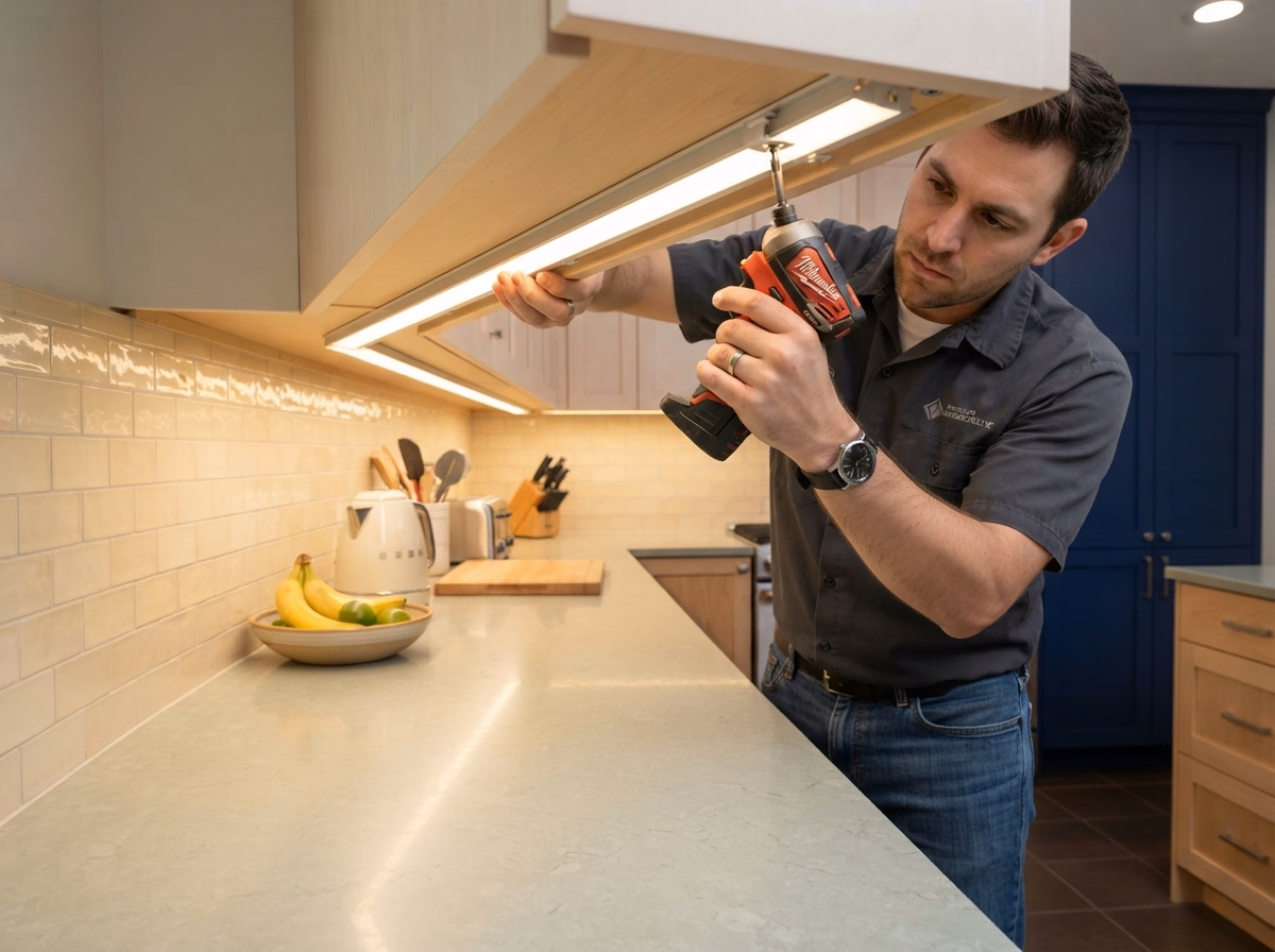Under Cabinet Lighting Installation in San Bernardino County.